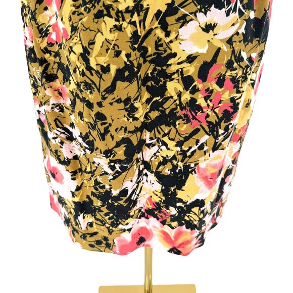 J. Jill Pencil Skirt 6 PETITE Bold Floral Abstract Print Cotton Stretch Side Zip - Picture 15 of 16